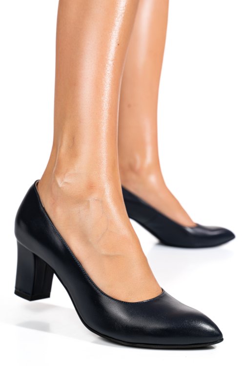 Pantofi dama guban piele naturala bleumarin 4s77292