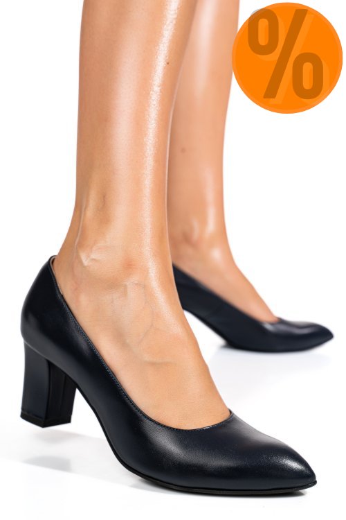 Pantofi dama guban piele naturala bleumarin 4s77292