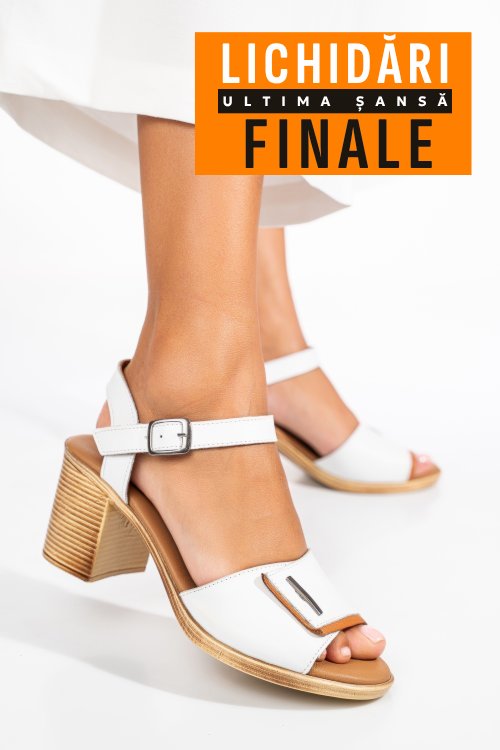 Sandale albe piele naturala 0s7756