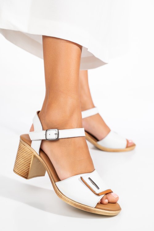 Sandale albe piele naturala 0s7756