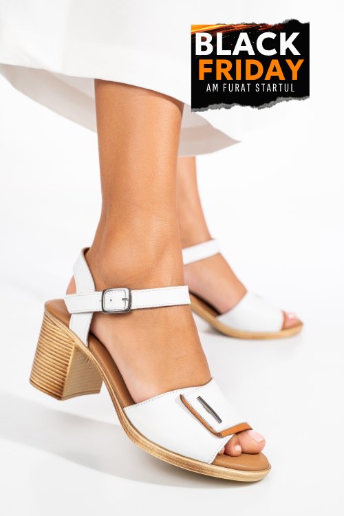 Sandale albe piele naturala 0s7756