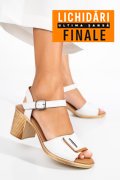 SANDALE ALBE PIELE NATURALA 0S7756