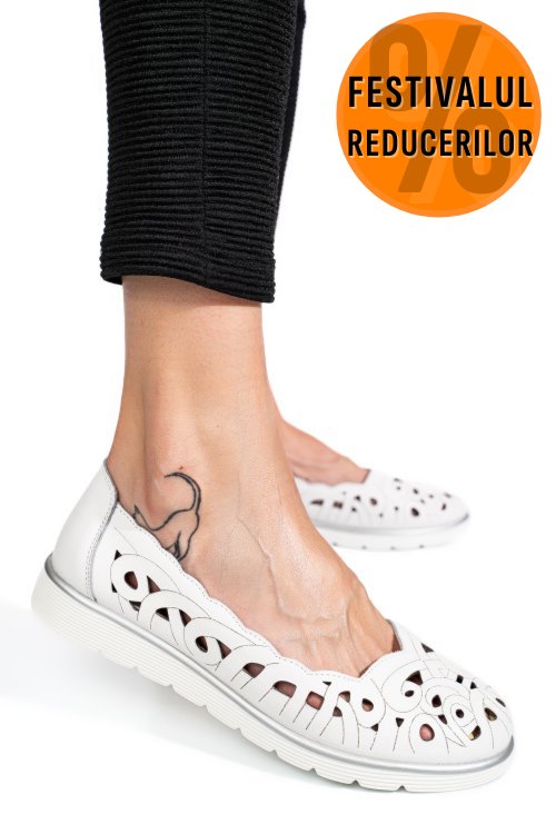 Espadrile albe piele naturala jspy5383