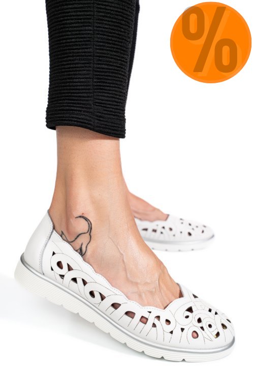 Espadrile albe piele naturala jspy5383