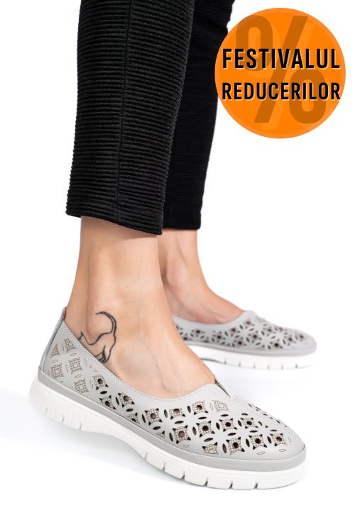 Espadrile gri piele naturala jspy3960