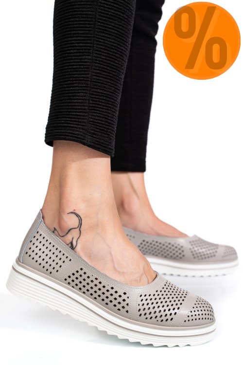 Espadrile gri piele naturala pspl2033