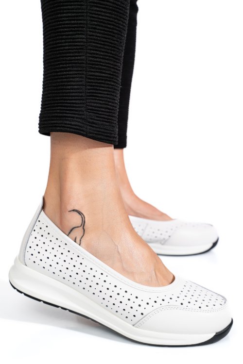 Espadrile albe piele naturala tsp3026
