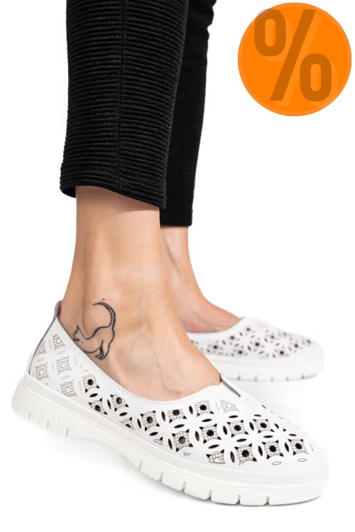 Espadrile albe piele naturala jspy3960