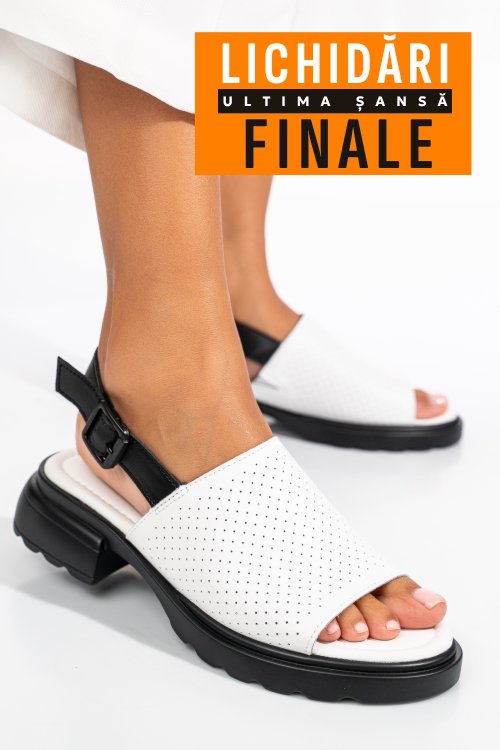 Sandale albe piele naturala fsp001802