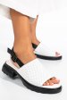 Sandale albe piele naturala fsp001802