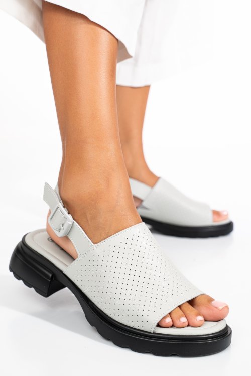 Sandale gri piele naturala fsp001802