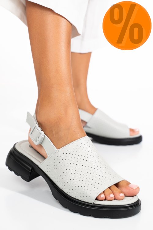 Sandale gri piele naturala fsp001802