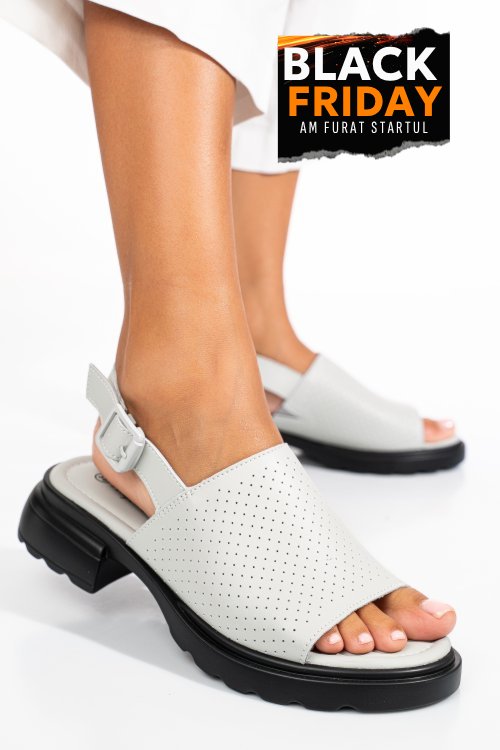 Sandale gri piele naturala fsp001802