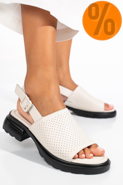 Sandale bej piele naturala fsp001802