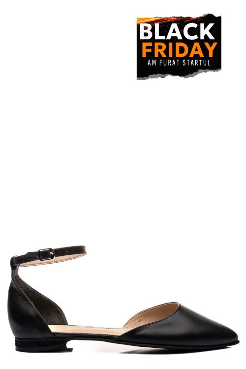 Balerini negri piele naturala 3s7753