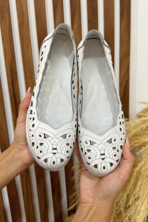 Espadrile albe piele naturala jspy5383