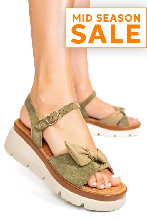 Sandale khaki piele naturala intoarsa 1s778234