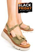 SANDALE KHAKI PIELE NATURALA INTOARSA 1S778234