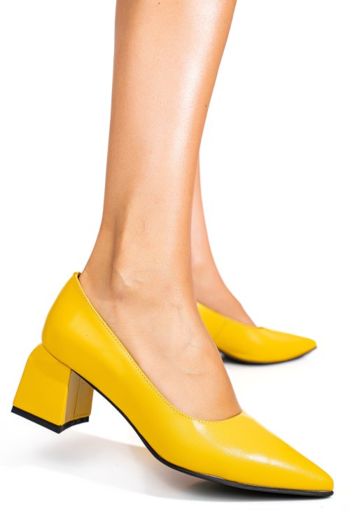 Pantofi galbeni piele naturala 5s77460