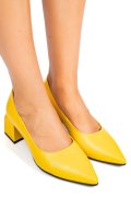 PANTOFI GALBENI PIELE NATURALA 5S77460