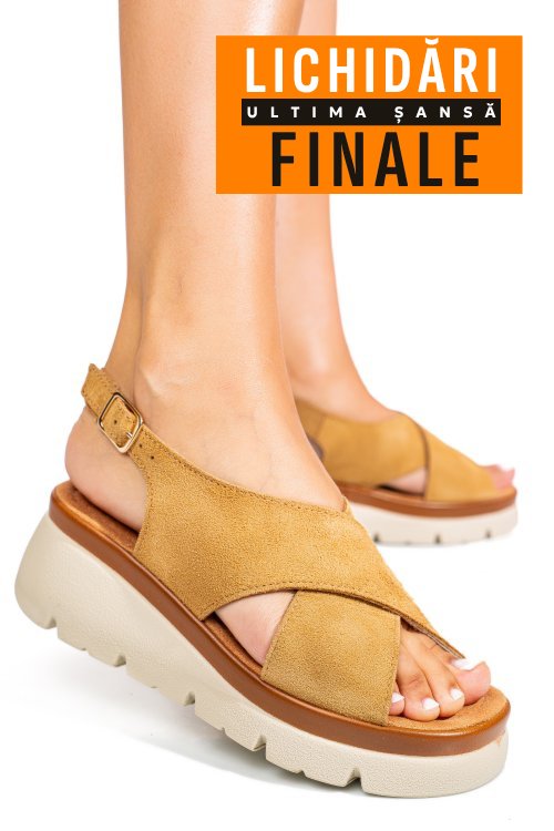 Sandale maro piele naturala intoarsa 1s777986
