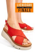 SANDALE ROSII PIELE NATURALA INTOARSA 1S777986
