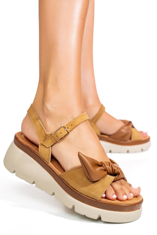 Sandale maro piele naturala intoarsa 1s778234