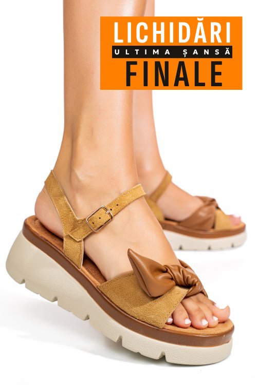 Sandale maro piele naturala intoarsa 1s778234