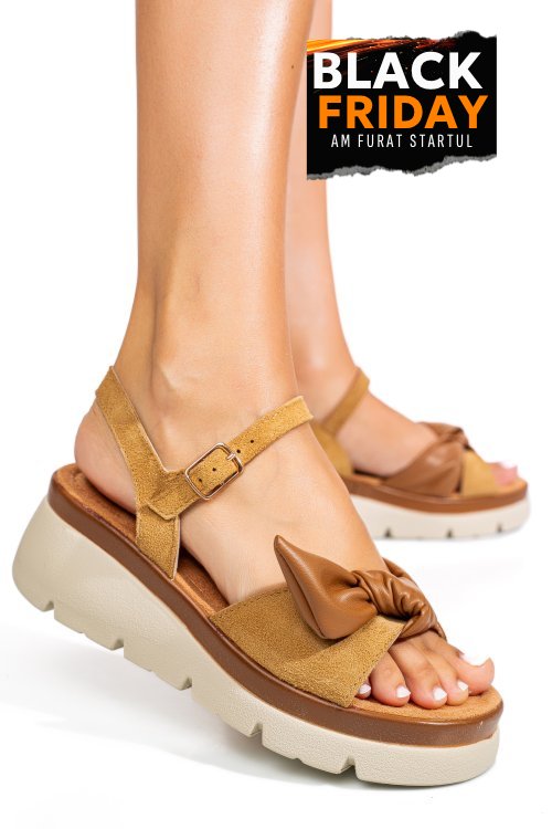 Sandale maro piele naturala intoarsa 1s778234