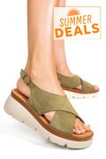 SANDALE KHAKI PIELE NATURALA INTOARSA 1S777986