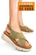 SANDALE KHAKI PIELE NATURALA INTOARSA 1S777986