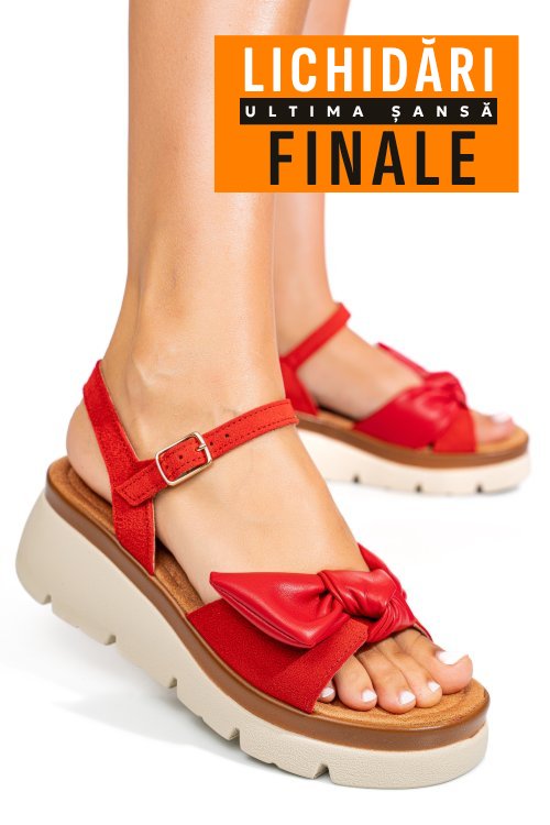 Sandale rosii piele naturala 1s778234