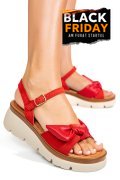 SANDALE ROSII PIELE NATURALA 1S778234