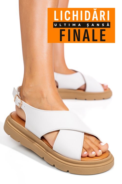 Sandale albe piele naturala 1s777986