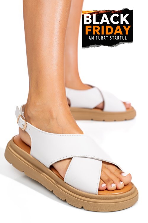 Sandale albe piele naturala 1s777986