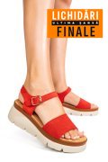 SANDALE ROSII PIELE NATURALA INTOARSA 1S778360