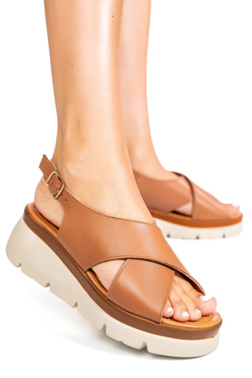 Sandale maro piele naturala 1s777986