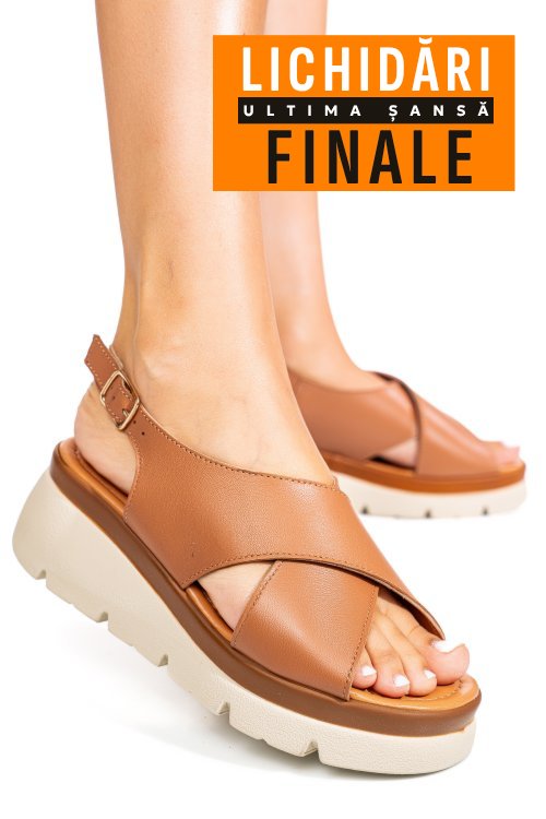 Sandale maro piele naturala 1s777986