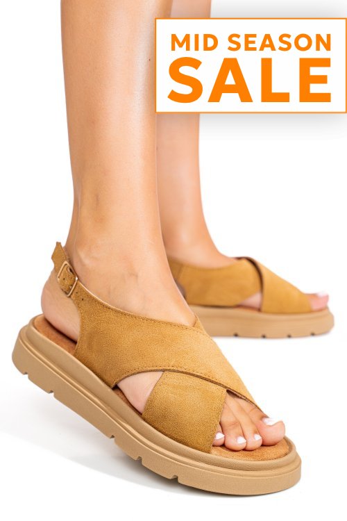 Sandale maro piele naturala intoarsa 1s777986-ka