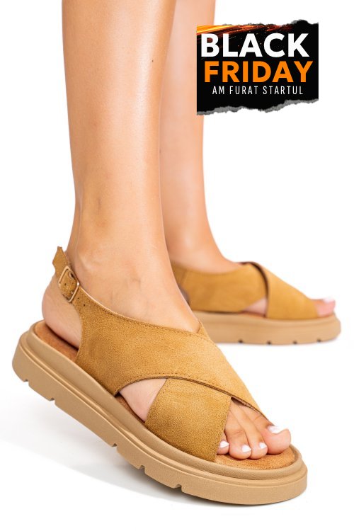 Sandale maro piele naturala intoarsa 1s777986-ka