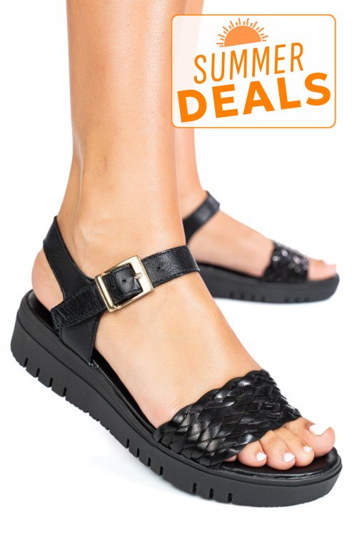 Sandale negre piele naturala 670500