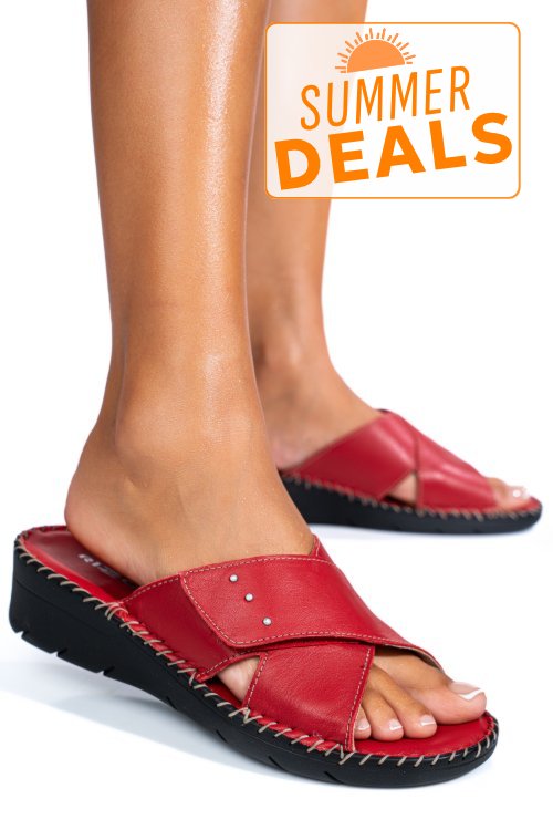 Papuci rosii piele naturala 2135352