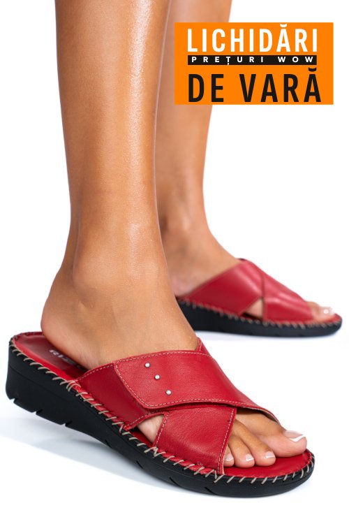 Papuci rosii piele naturala 2135352