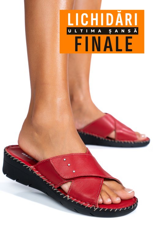 Papuci rosii piele naturala 2135352