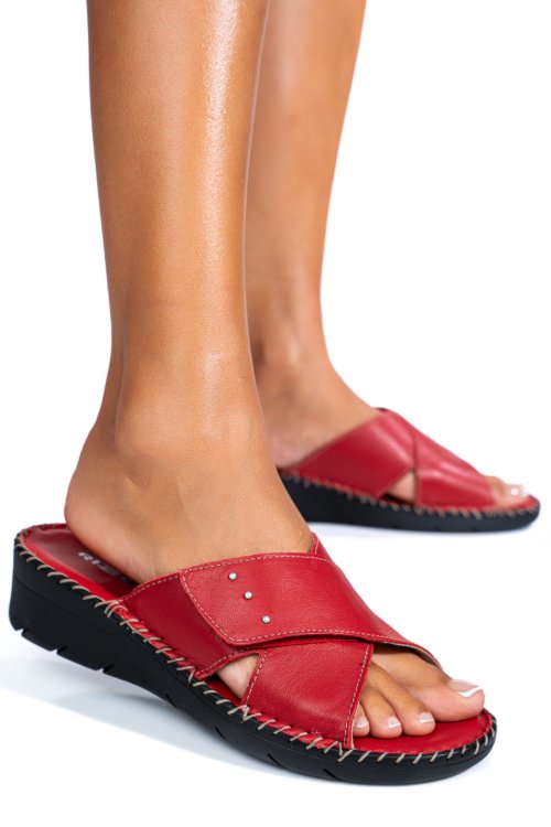Papuci rosii piele naturala 2135352