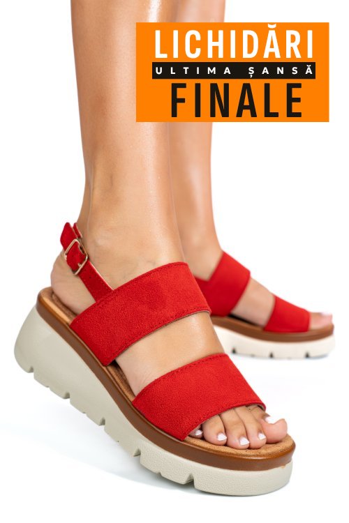 Sandale rosii piele naturala intoarsa 1s778362
