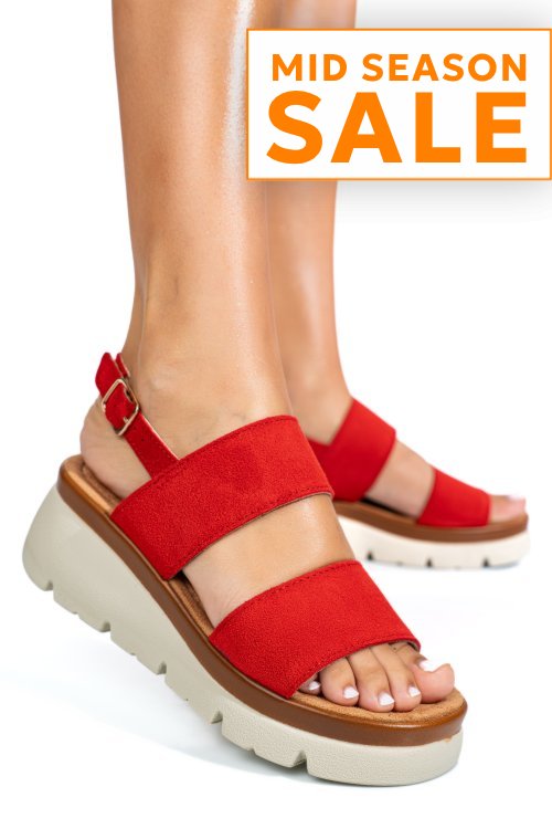 Sandale rosii piele naturala intoarsa 1s778362