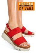 SANDALE ROSII PIELE NATURALA INTOARSA 1S778362