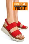 SANDALE ROSII PIELE NATURALA INTOARSA 1S778362