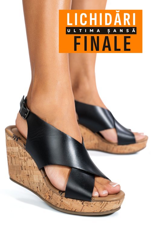 Sandale negre piele naturala ts77p01c10